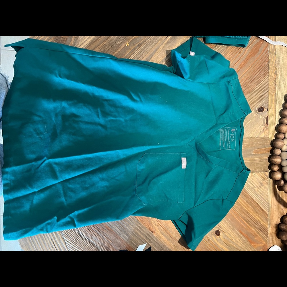 Hunter green scrub top